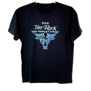 WWE The Rock CVLA T-Shirt Mens Medium Black Graphic The People's Champ